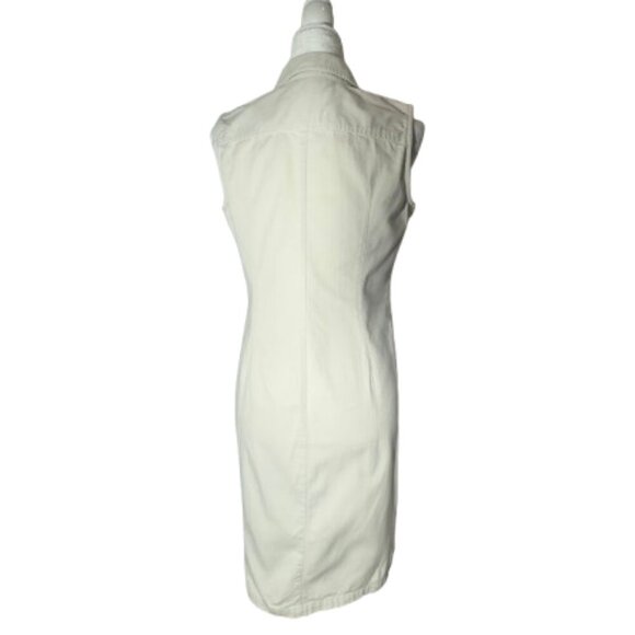 Casual Corner Annex Women's Size 6 Cotton Button Down Sleeveless Khaki Dress - Picture 3 of 7